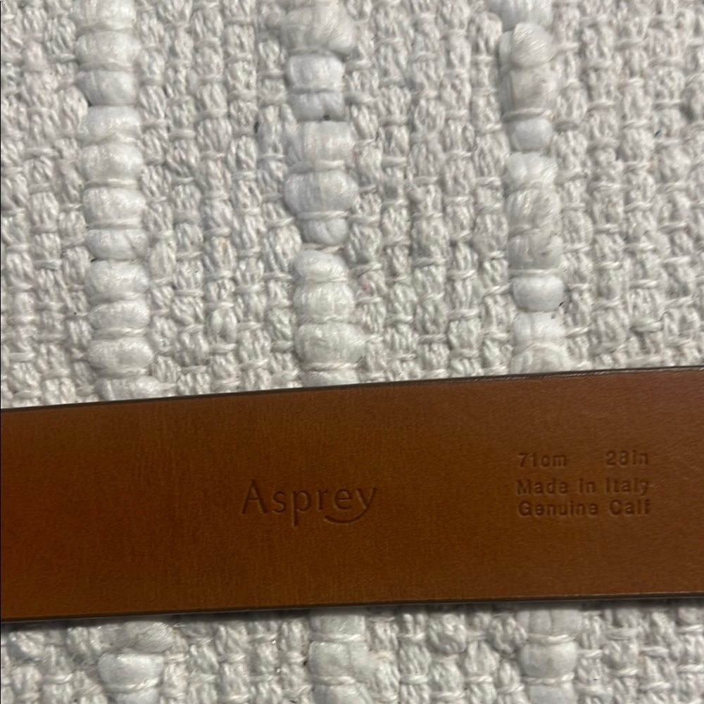 Asprey Genuine Calf Brown Leather Belt with Silver Accents Made In Italy - Picture 3 of 6